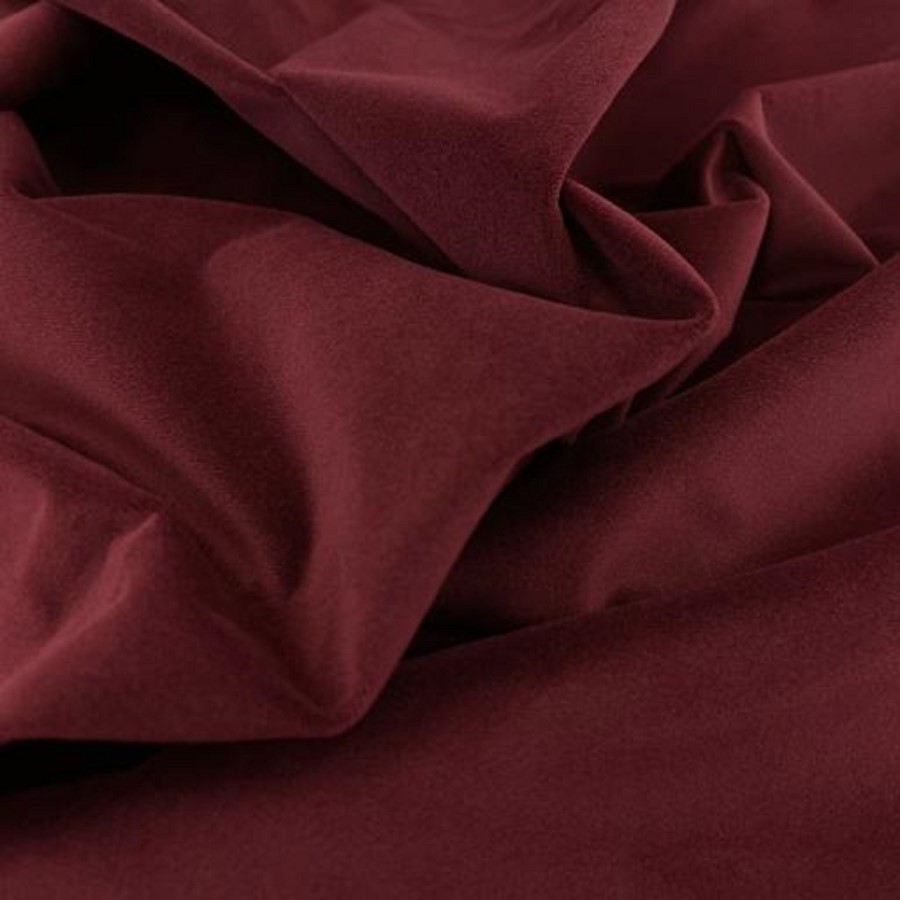 Burgundy Velvet Upholstered Super King Ottoman Bed with Curved Headboard - Zara