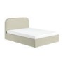 Cream and Sage Striped Double Ottoman Bed With Curved Headboard - Zara