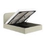 Cream and Sage Striped Double Ottoman Bed With Curved Headboard - Zara