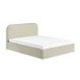 Cream and Sage Striped King Size Ottoman Bed With Curved Headboard - Zara