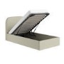 Cream and Sage Striped Single Ottoman Bed With Curved Headboard - Zara
