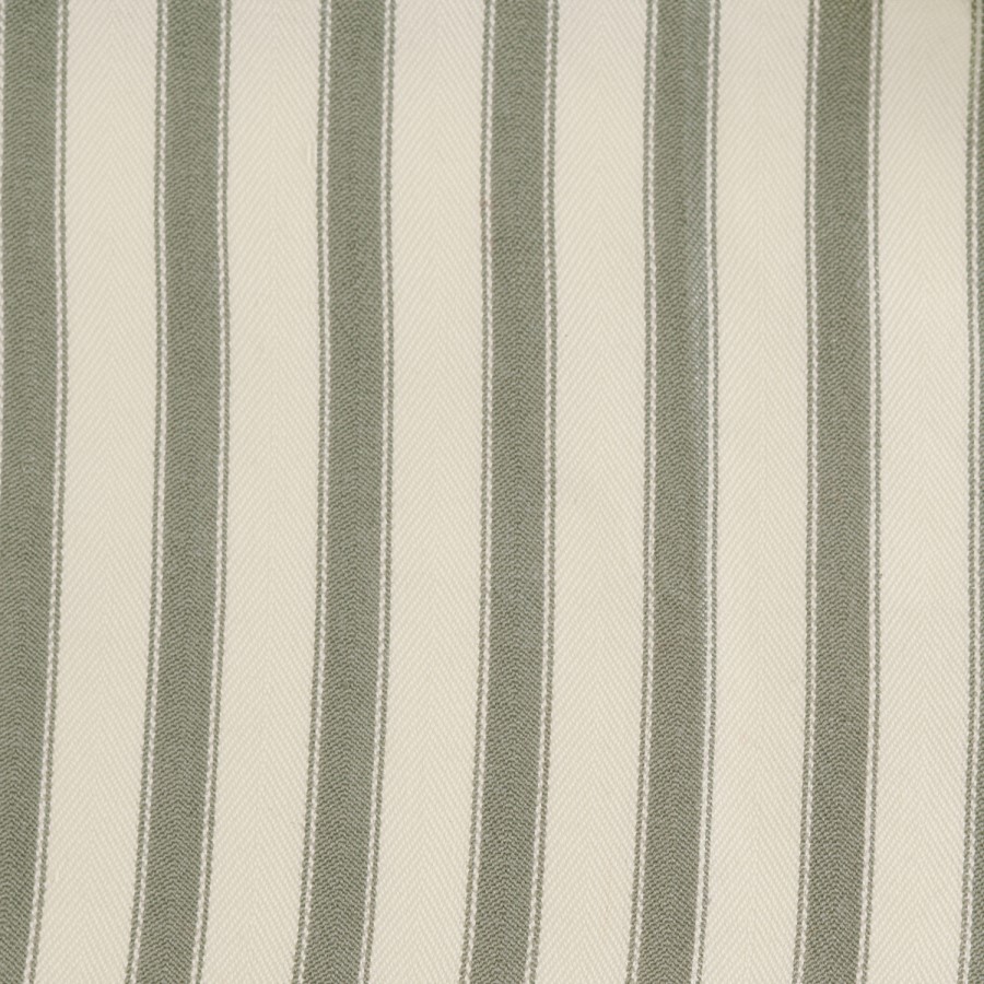 Cream and Green Striped Single Ottoman Bed With Curved Headboard - Zara