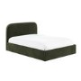 Green Upholstered Double Ottoman Bed with Curved Headboard - Zara