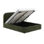 Green Upholstered Double Ottoman Bed with Curved Headboard - Zara