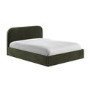 Green Upholstered King Ottoman Bed with Curved Headboard - Zara