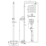 Brushed Brass Thermostatic Mixer Shower Set with Square Overhead & Hand Shower - Zana