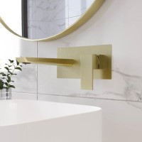 Brushed Brass Wall Mounted Basin Tap - Zana