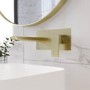 Brushed Brass Wall Mounted Basin Tap - Zana