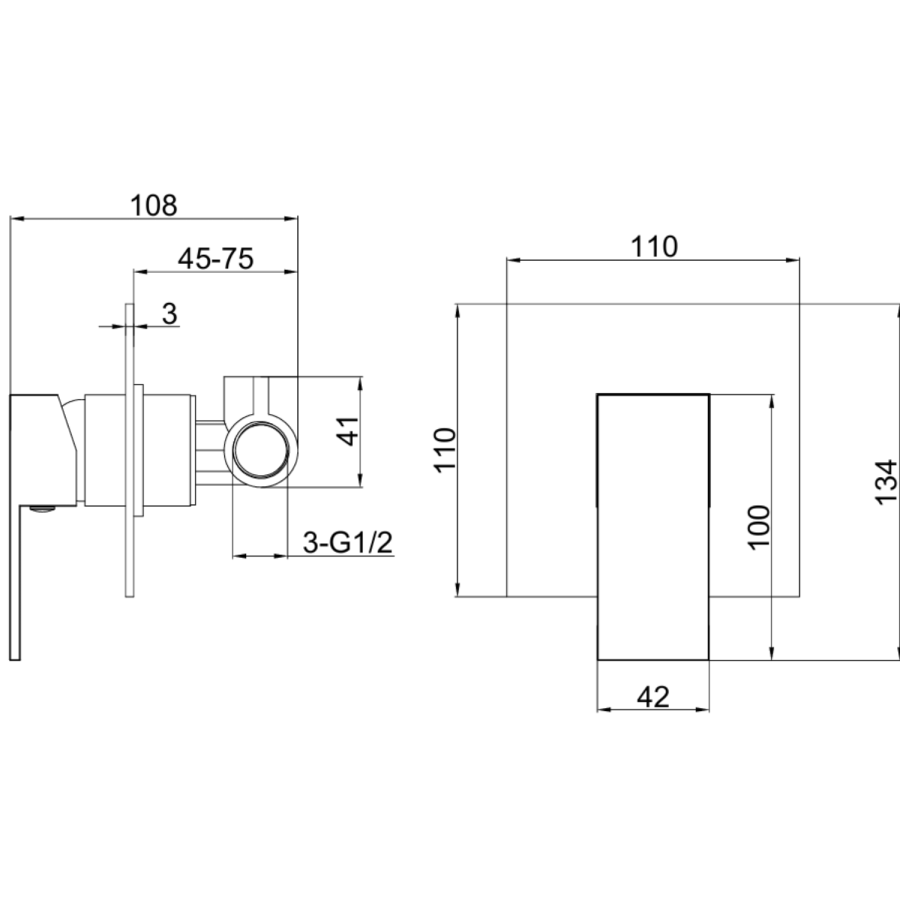 Chrome Bath Filler Spout Thermostatic Mixer Shower Set - Zana