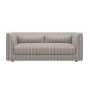 Beige Chenille Striped 3 Seater Sofa - Zeke