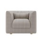 Beige Chenille Striped Armchair - Zeke