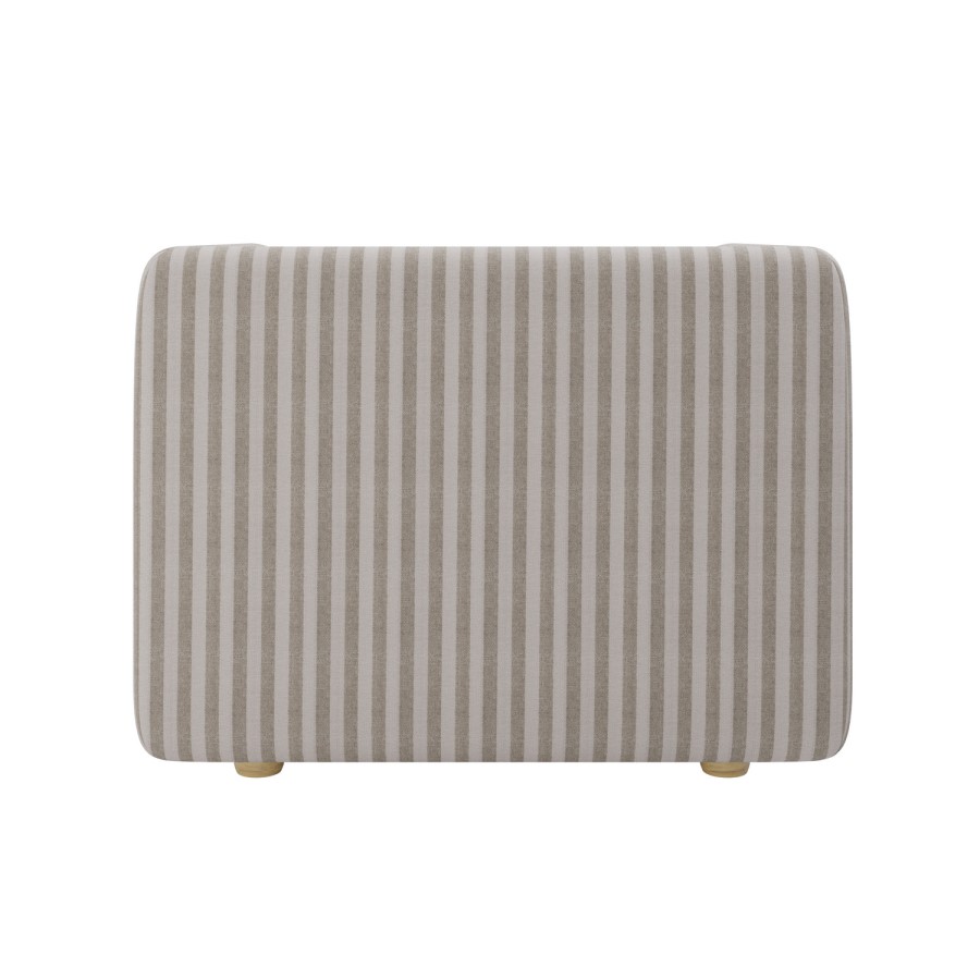 Beige Chenille Striped Armchair - Zeke