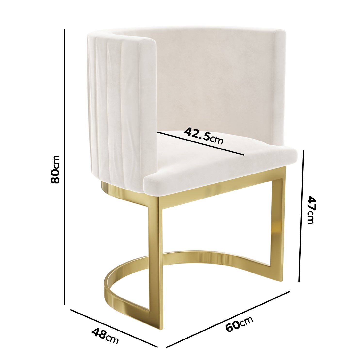 Read more about Light grey velvet cantilever dressing table chair with gold legs zelena