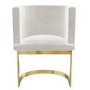 Light Grey Velvet Cantilever Dressing Table Chair with Gold Legs - Zelena