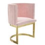 Pink Velvet Cantilever Dressing Table Chair with Gold Legs - Zelena