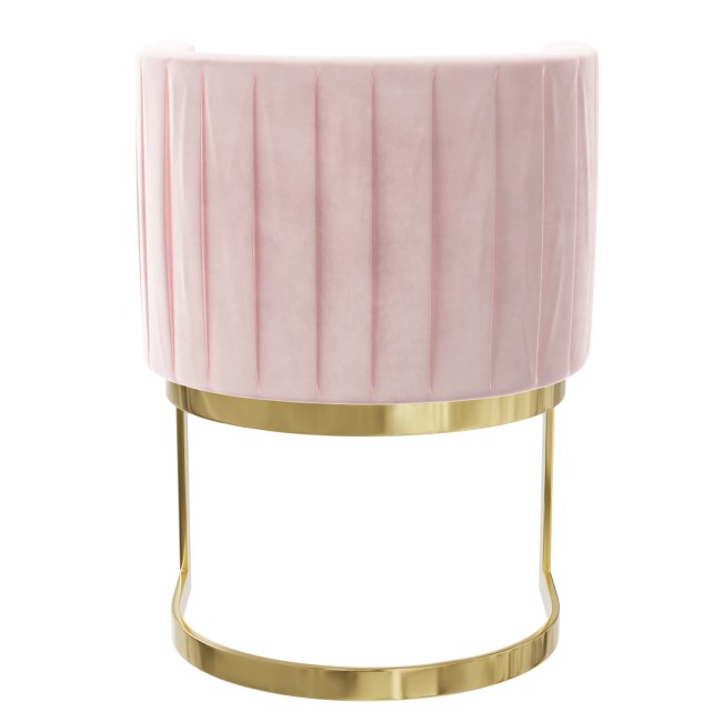 Pink Velvet Cantilever Dressing Table Chair with Gold Legs - Zelena