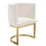 ALMOST PERFECT - Off White Velvet Cantilever Dressing Table Chair with Gold Legs - Zelena