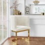 GRADE A1 - Off White Velvet Dressing Table Chair with Pleated Detail - Zelena