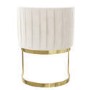 ALMOST PERFECT - Off White Velvet Cantilever Dressing Table Chair with Gold Legs - Zelena