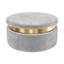 Grey Velvet Storage Pouffe - Zendaya