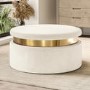 Cream Velvet Storage Pouffe - Zendaya