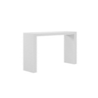 White Ridged Console Table - Zen
