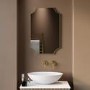Traditional Brass Backlit Heated Bathroom Mirror with Lights 500 x 750mm - Zeus