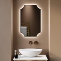 ZEUSBR500 Traditional Bronze Backlit Heated Bathroom Mirror with Lights 500 x 750mm - Zeus