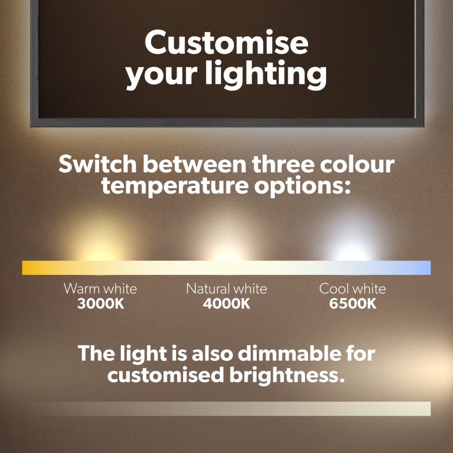 Traditional Bronze Backlit Heated Bathroom Mirror with Lights 500 x 750mm - Zeus