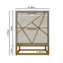Zhara 2 Drawer Bedside Table in Grey with Gold Painted Wooden Trim