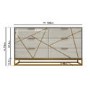 Zhara 6 Drawer Chest of Drawers in Grey with Gold Painted Wooden Trim