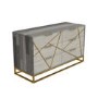 Zhara 6 Drawer Chest of Drawers in Grey with Gold Painted Wooden Trim