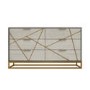 Zhara 6 Drawer Chest of Drawers in Grey with Gold Painted Wooden Trim