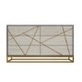 Zhara 6 Drawer Chest of Drawers in Grey with Gold Painted Wooden Trim