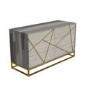Zhara 6 Drawer Chest of Drawers in Grey with Gold Painted Wooden Trim