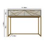 Zhara 2 Drawer Dressing Table in Grey with Gold Painted Wood Trim