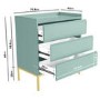 Sage Green Modern Chest of 3 Drawers with Legs - Zion