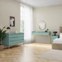 Wide Sage Green Modern Chest of 6 Drawers with Legs - Zion
