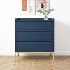Navy Blue Modern Chest of 3 Drawers with Legs - Zion