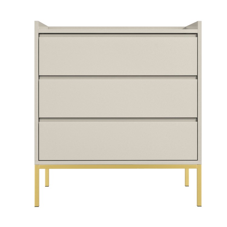 Taupe Modern Chest of 3 Drawers with Legs - Zion