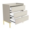 Beige Modern Chest of 3 Drawers with Legs - Zion