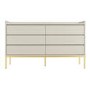 Wide Beige Modern Six Chest of Drawers - Zion