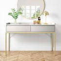 A1/ZIN012 ONLY OPENED - Taupe 2 Drawer Dressing Table - Zion