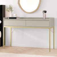 GRADE A2 - Beige Modern Dressing Table with 2 Drawers - Zion