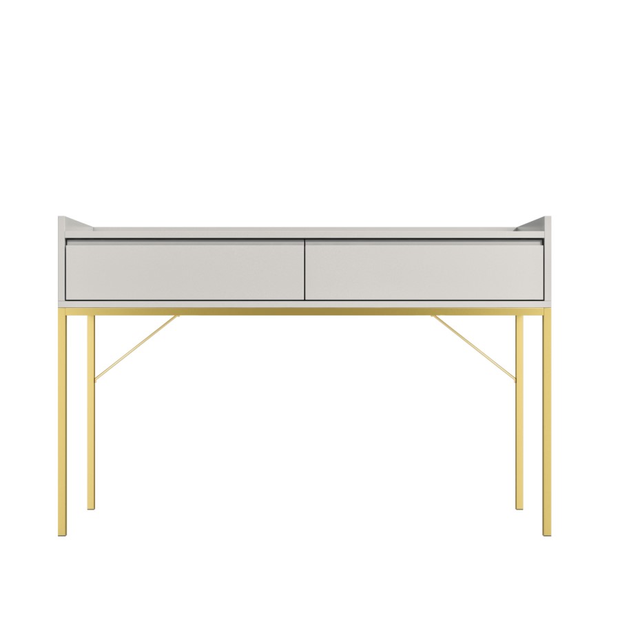 ALMOST PERFECT - Zion 2 Drawer Dressing Table in Taupe