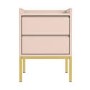 GRADE A1 - Pink Modern 2 Drawer Bedside Table with Legs - Zion