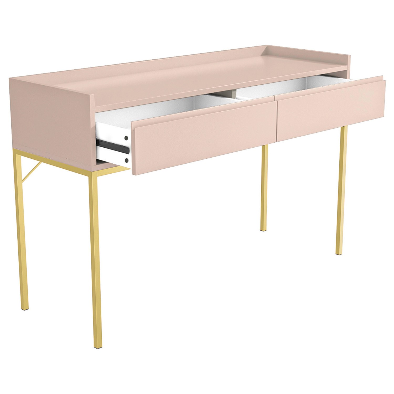 Pink Modern Dressing Table with 2 Drawers - Zion - Furniture123 Pink Modern Dressing Table with 2 Drawers - Zion - Furniture123