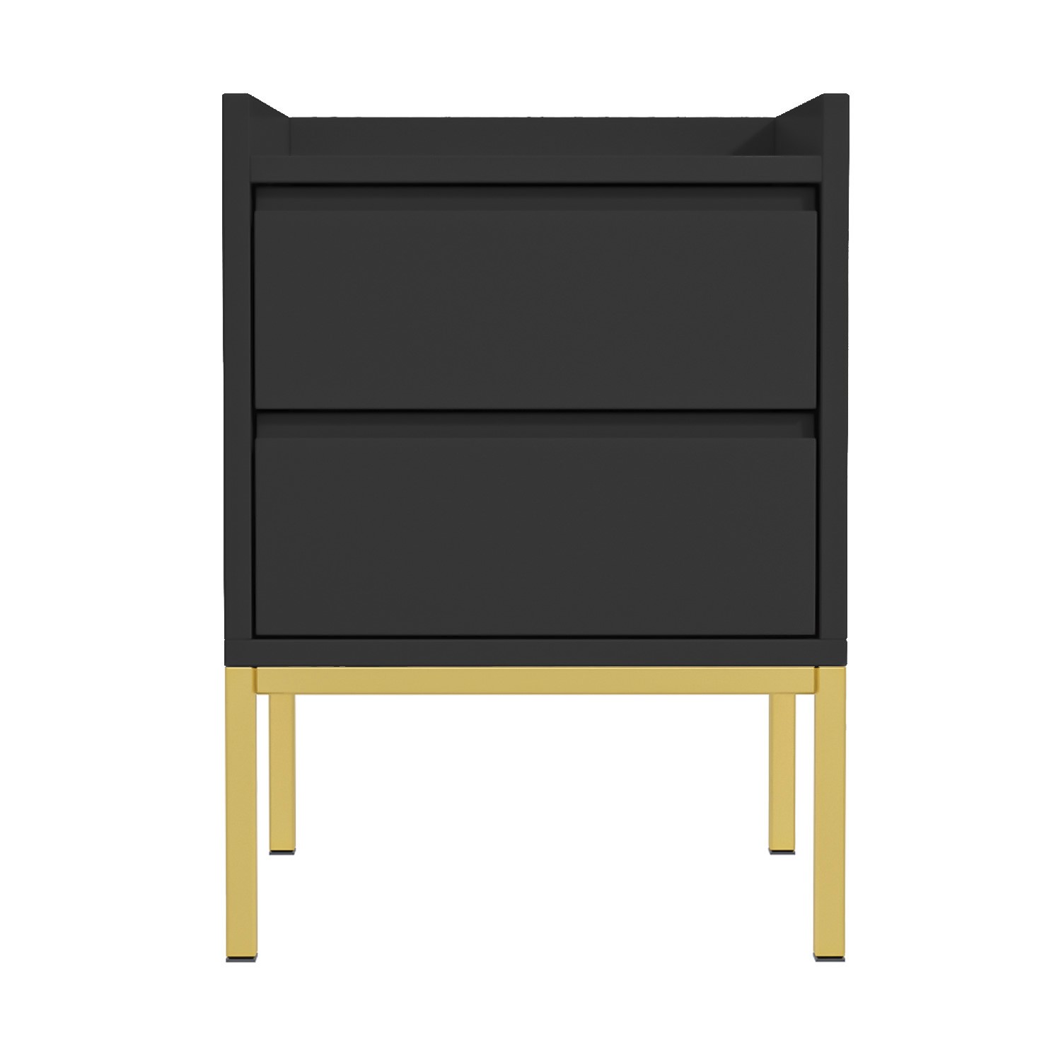 Read more about Black modern 2 drawer bedside table with legs