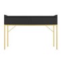 GRADE A1 - Black Dressing Table with 2 Drawers and Gold Legs - Zion