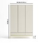 GRADE A1 - Modern Taupe 3 Door Triple Wardrobe with Drawers - Zion